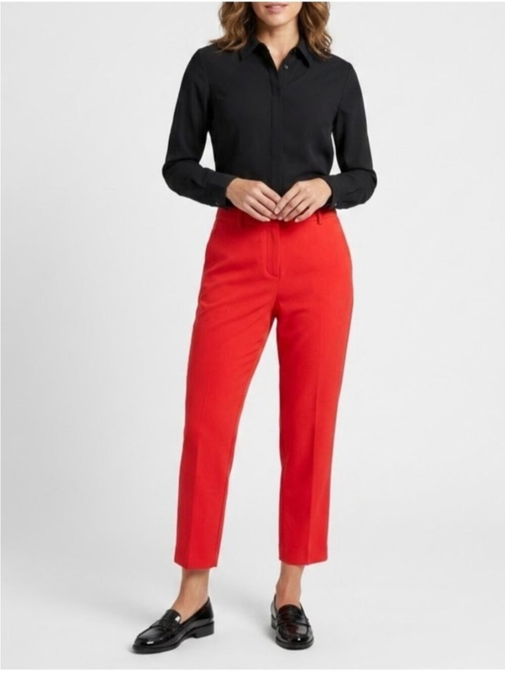 Theory Trecca Scarlet Eco Crunch Cropped Pants